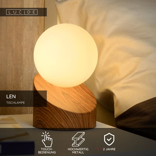Lucide LEN - Tischlampe - Ø 10 cm - 1xG9 - Holz - USP